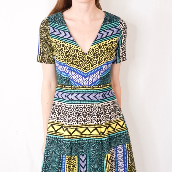 Plenty Tracy Reese Mixed Print Fit Flare Dress 390 - Picture 2 of 8